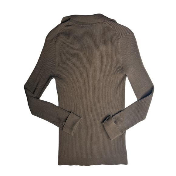 Ribbed Button Down Long Sleeve Top - Picture 6 of 7